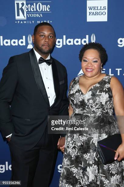 Nathaniel Cline and Yamiche Alcindor attend the 29th Annual GLAAD Media Awards at the New York Hilton Midtown on May 5, 2018 in New York, New York.