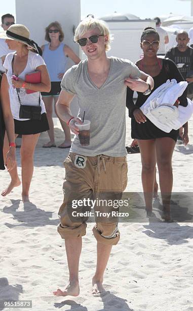 Tom Felton is seen on Miami Beach on December 31, 2009 in Miami, Florida.