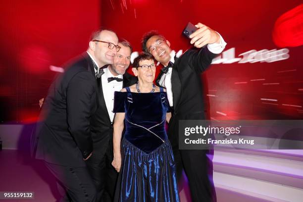 Groupshot of four former health ministers Jens Spahn, Daniel Bahr, Rita Suessmuth and current health minister Philipp Roesler during the Rosenball...