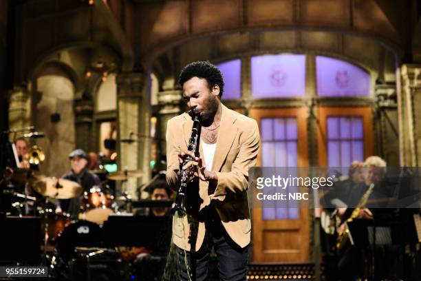 Donald Glover" Episode 1744 -- Pictured: Host Donald Glover during the opening monologue in Studio 8H on Saturday, May 5, 2018 --