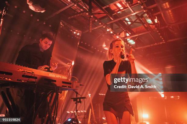 Jeremy Lloyd and Samantha Gongol of Marian Hill perform at Saturn Birmingham on May 5, 2018 in Birmingham, Alabama.