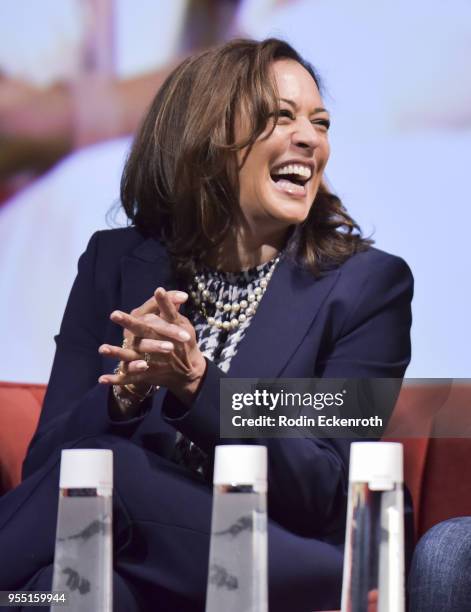 Senator Kamala D. Harris speaks on stage at The United State of Women Summit 2018 - Day 1 on May 5, 2018 in Los Angeles, California.