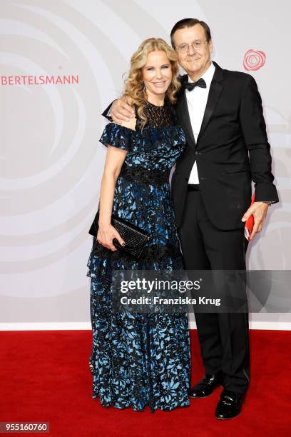 Katja Burkard and Hans Mahr attend the Rosenball charity event at Hotel Intercontinental on May 5, 2018 in Berlin, Germany.