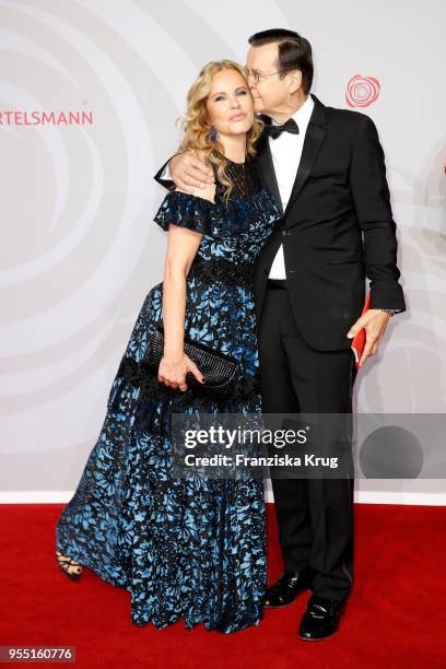 Katja Burkard and Hans Mahr attend the Rosenball charity event at Hotel Intercontinental on May 5, 2018 in Berlin, Germany.