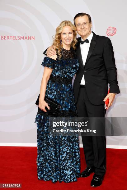 Katja Burkard and Hans Mahr attend the Rosenball charity event at Hotel Intercontinental on May 5, 2018 in Berlin, Germany.