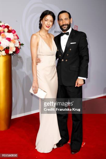 Rebecca Mir and Massimo Sinato attend the Rosenball charity event at Hotel Intercontinental on May 5, 2018 in Berlin, Germany.