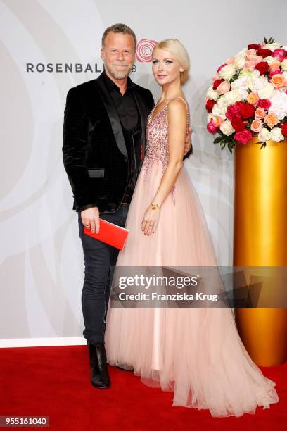 Jenke von Wilmsdorff and Mia Bergmann during the Rosenball charity event at Hotel Intercontinental on May 5, 2018 in Berlin, Germany.