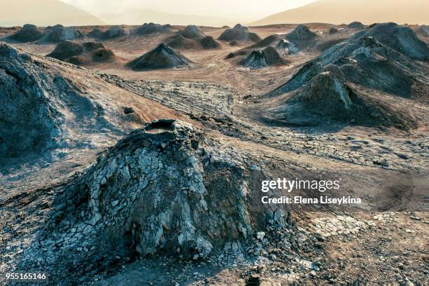 gobustan mud volcanos in azerbaijan. basalt columns. - azerbaijan stock pictures, royalty-free photos & images