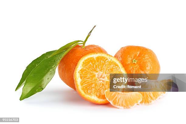 frische mandarines - mandarine stock-fotos und bilder