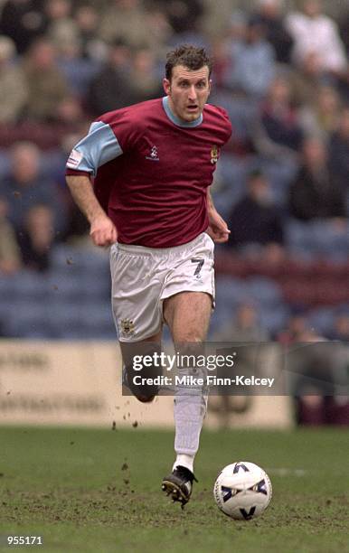 Glen Little of Burnley runs with the ball during the Nationwide League Division One match against Queens Park Rangers played at Turf Moor, in...