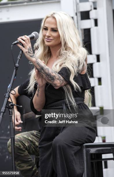 Singer Heidi Shepherd of Butcher Babies performs at the Zippo Sessions at Charlotte Motor Speedway on May 5, 2018 in Charlotte, North Carolina.