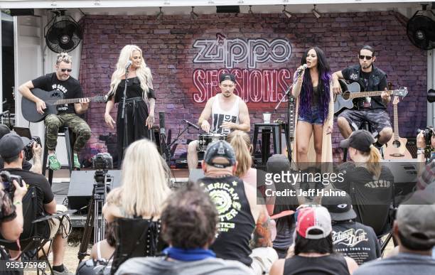 Butcher Babies perform at the Zippo Sessions at Charlotte Motor Speedway on May 5, 2018 in Charlotte, North Carolina.