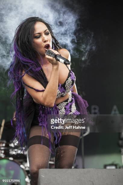 Singer Carla Harvey of Butcher Babies performs at Charlotte Motor Speedway on May 5, 2018 in Charlotte, North Carolina.
