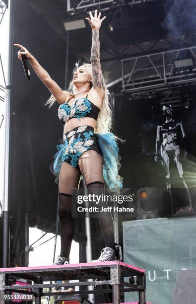 Singer Heidi Shepherd of Butcher Babies performs at Charlotte Motor Speedway on May 5, 2018 in Charlotte, North Carolina.