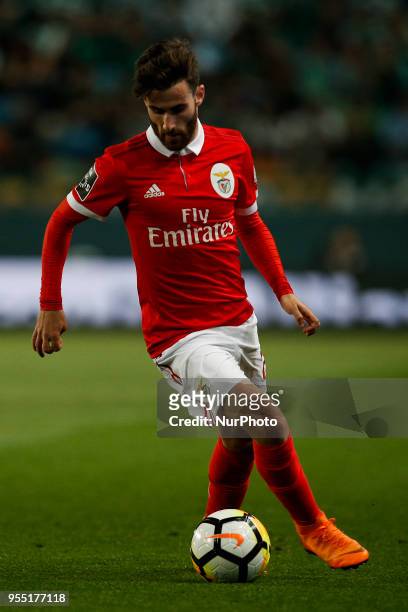Benfica's midfielder Rafa Silva in action during the Portuguese League football match between Sporting CP and and SL Benfica at Alvalade Stadium in...