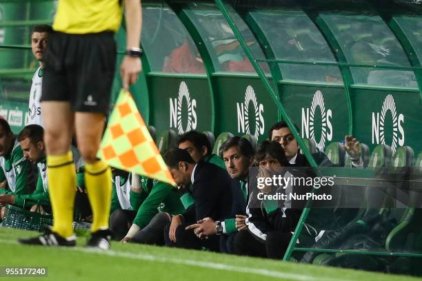 Sporting's chairman Bruno de Carvalho looks on during the Portuguese League football match between Sporting CP and SL Benfica at Alvalade Stadium in...