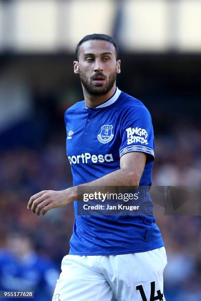 Cenk Tosun of Everton during the Premier League match between Everton and Southampton at Goodison Park on May 5, 2018 in Liverpool, England.