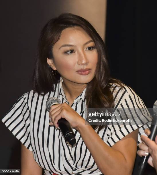 Jeannie Mai speaks on stage at The United State of Women Summit 2018 - Day 1 on May 5, 2018 in Los Angeles, California.