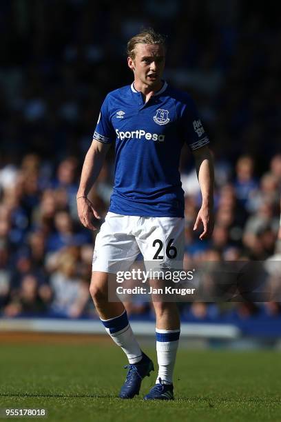 Tom Davies of Everton during the Premier League match between Everton and Southampton at Goodison Park on May 5, 2018 in Liverpool, England.