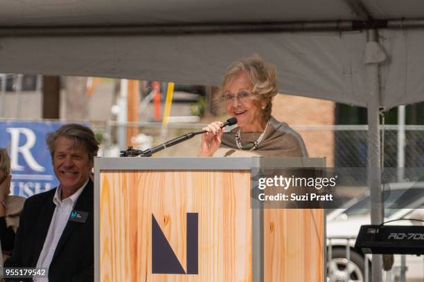 Nordic Museum Board President Irma Goertzen speaks athte Nordic Museum on May 5, 2018 in Seattle, Washington.