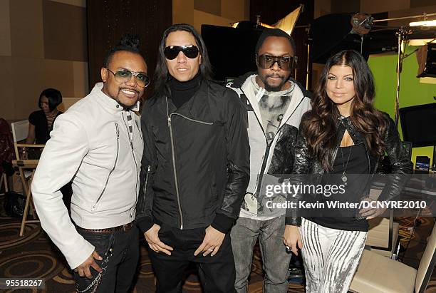 Recording artists apl.de.ap, Taboo, will.i.am and Fergie of the Black Eyed Peas attend Dick Clark's New Year's Rockin' Eve With Ryan Seacrest 2010 at...