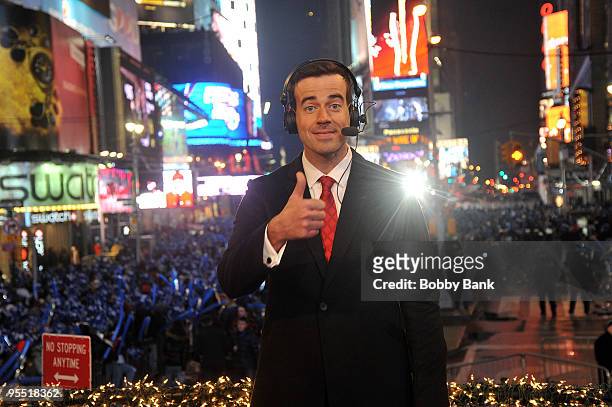 Carson Daly hosts New Year's Eve 2010 With Carson Daly in Times Square on December 31, 2009 in New York City.