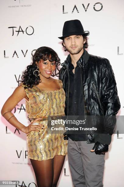 Michael Steger poses for photos on the TAO/Lavo red carpet at the Venetian on December 31, 2009 in Las Vegas, Nevada.