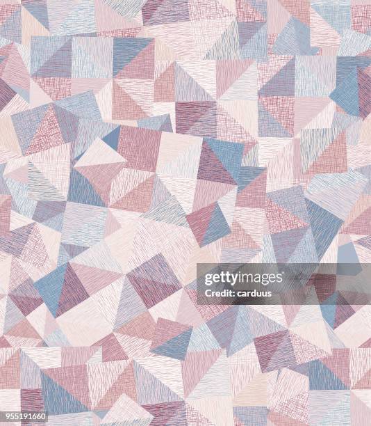 triangle seamless pattern - linen texture background stock illustrations