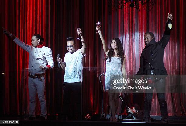 Will.I.Am, Apl.De.Ap, Fergie and Taboo of The Black Eyed Peas attend New Year's Eve at LAX Nightclub on December 31, 2009 in Las Vegas, Nevada.