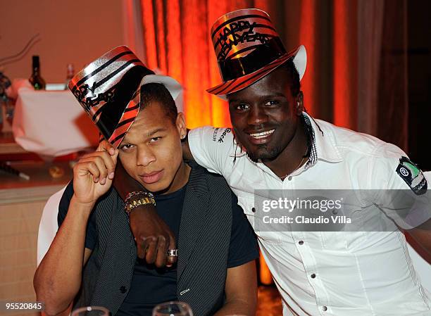 Jonathan Biabiany and McDonald Mariga of Parma FC Celebrates The New Year at Meridien St. Julians Hotel on December 31, 2009 in Malta, Malta.