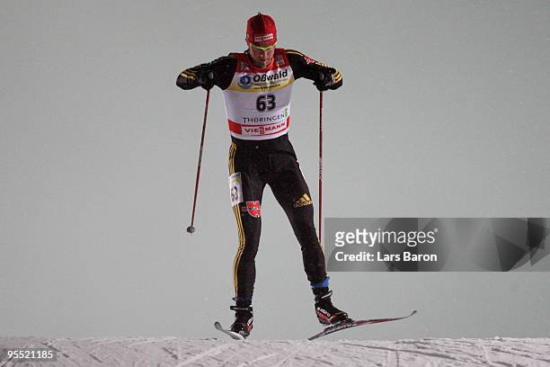 Axel Teichmann of Germany competes during the Men's 3,7km Prologue of the FIS Tour De Ski at the DKB Arena on January 1, 2010 in Oberhof, Germany.