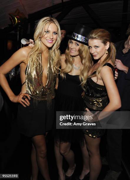 Television personalities Stephanie Pratt, Lauren Conrad and Lauren "Lo" Bosworth attend the 2nd annual New Years Eve celebration at Beso on December...