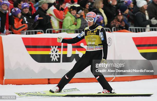 Andreas Kofler of Austria competes during the FIS Ski Jumping World Cup event of the 58th Four Hills Ski Jumping tournament at the Olympiaschanze on...