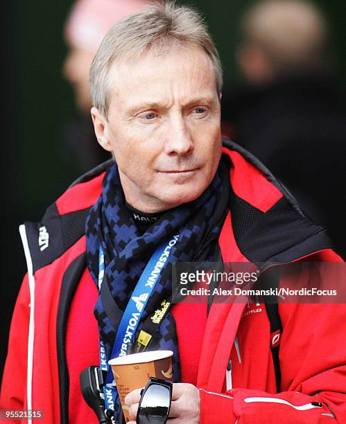 Walter Hofer, FIS race director looks on during the FIS Ski Jumping World Cup event of the 58th Four Hills Ski Jumping tournament at the...