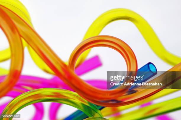 tangled plastic tubes - pipe shaped stock pictures, royalty-free photos & images