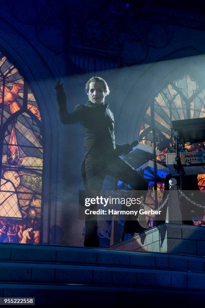 Tobias Forge of Ghost performs at RMA on May 5, 2018 in Riverside, California.