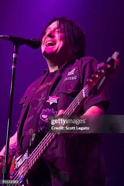 Robby Takac of The Goo Goo Dolls performs at the SoundBoard at the Motor City Casino on December 31, 2009 in Detroit, Michigan.