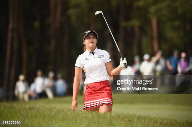 Jeong-Eun6 Lee of South Korea looks dejected after hitting out of a 16th fairway bunker during the final round of the World Ladies Championship...