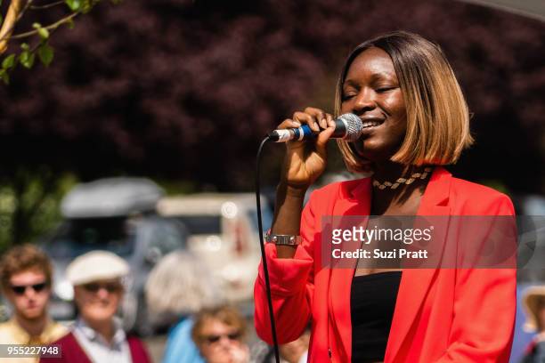 Swedish-Kenyan singer Baldina performs at the Nordic Museum on May 5, 2018 in Seattle, Washington.