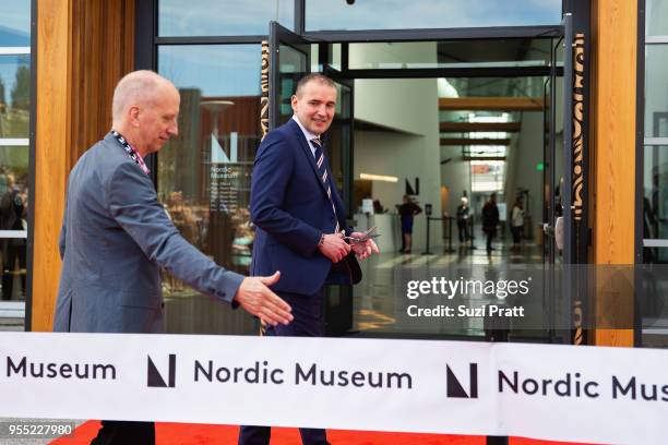 President of Iceland Gudni Th. Johannesson at the ribbon cutting ceremony of the Nordic Museum on May 5, 2018 in Seattle, Washington.