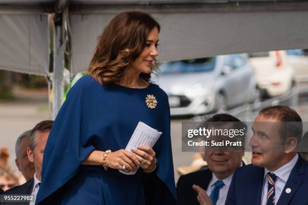 Her Royal Highness, the Crown Princess Mary of Denmark and President of Iceland Gudni Th. Johannesson at the Nordic Museum on May 5, 2018 in Seattle,...