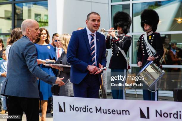 President of Iceland Gudni Th. Johannesson at the ribbon cutting ceremony of the Nordic Museum on May 5, 2018 in Seattle, Washington.