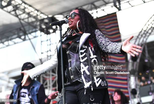 Singer Jody Watley performs onstage during the 13th annual Freestyle Festival at The Queen Mary on May 5, 2018 in Long Beach, California.