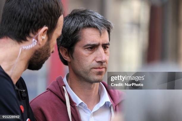 French leftist party &quot;La France Insoumise&quot; MP Francois Ruffin attends a protest dubbed a &quot;Party for Macron&quot; against the policies...