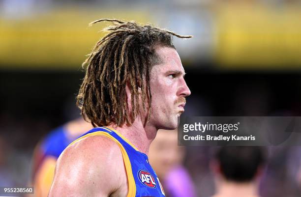 Matt Eagles of the Lions during the round seven AFL match between the Brisbane Lions and the Collingwood Magpies at The Gabba on May 6, 2018 in...