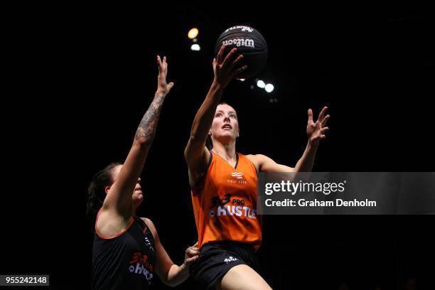 Jasmine Simmons of Melbourne Boomers in action during the match against Spectres iAthletic in the final during the NBL 3x3 Pro Hustle 2 event held at...