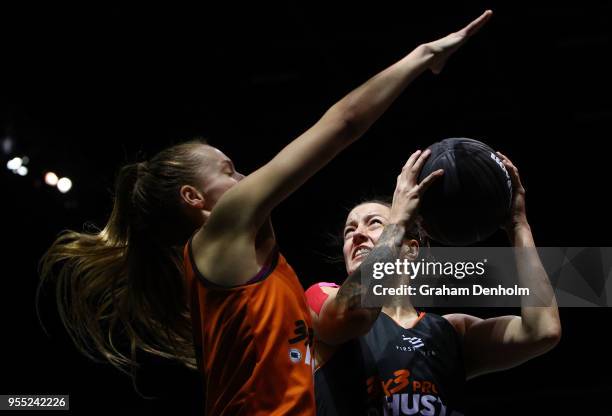 Marena Whittle of Spectres iAthletic in action during the match against Melbourne Boomers in the final during the NBL 3x3 Pro Hustle 2 event held at...