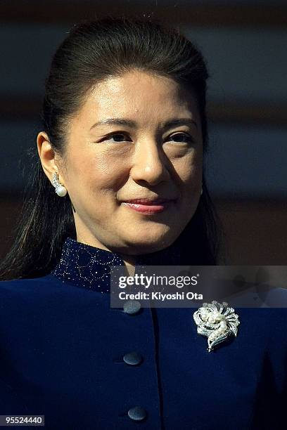 Crown Princess Masako greets the well-wishers celebrating the New Year at the Imperial Palace on January 2, 2010 in Tokyo, Japan.