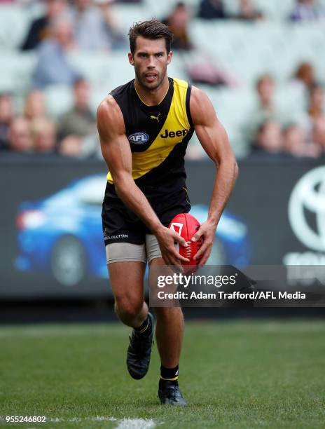 Alex Rance of the Tigers in action during the 2018 AFL round seven match between the Richmond Tigers and the Fremantle Dockers at the Melbourne...