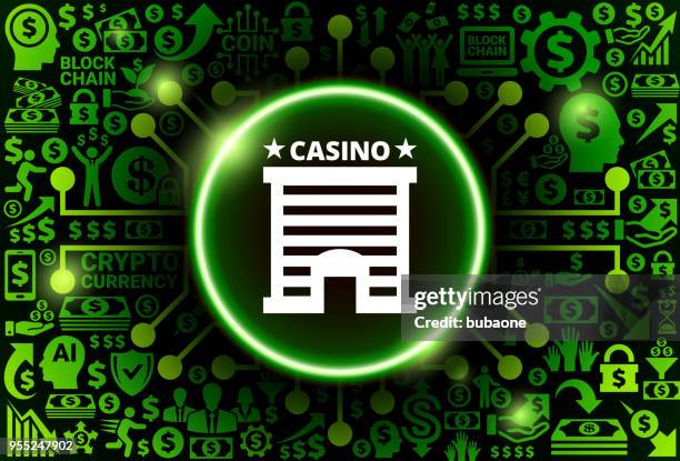 ilustraciones, imágenes clip art, dibujos animados e iconos de stock de edificio casino icono de dinero y fondo cryptocurrency - casino chips